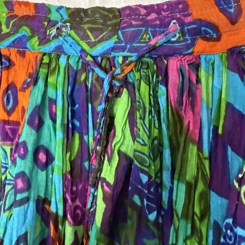 Vintage Lightweight 100%‎ Cotton Broom Peasant Maxi India Skirt - Picture 3 of 6